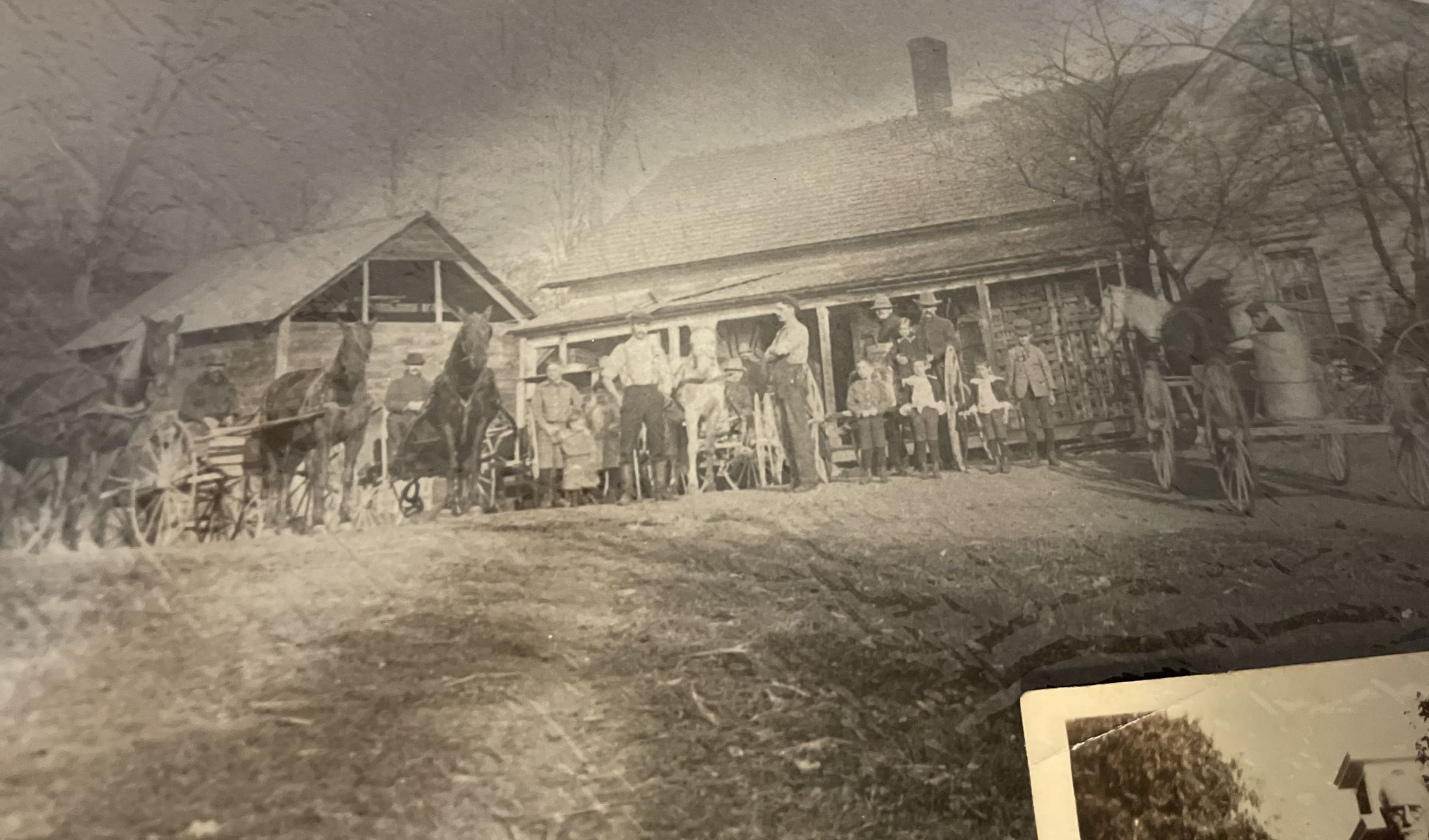 Archival family photograph on the Kingston Place homestead porch